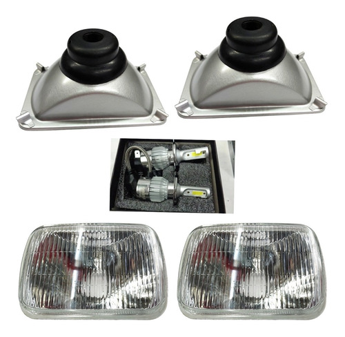 4 Faros Nissan 720 Pick Up 84 85 86 87 88 89 90 91 Foco Led Foto 4