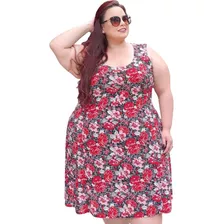 Vestido Feminino Plus Size Malha Fria Verão Calor Liganete .