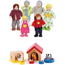 Hape Happy Family Dollhouse Con Juego De Mascotas Juego Fami