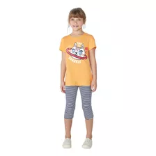 Conjunto Infantil Menina Com Calça Estampada