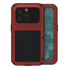 Funda Love Mei Grado Militar Para iPhone 15 Pro - Rojo