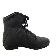 Botas Moto Ags Cuero Negro Con Cord