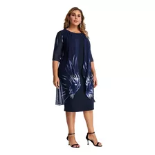 Vestido Elegantes Dama Plus Size Fiesta Flores Estampado