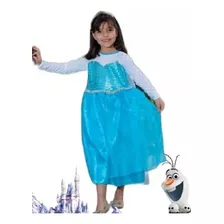Vestido Fantasia Frozen Princesa Azul Super Luxo Festa
