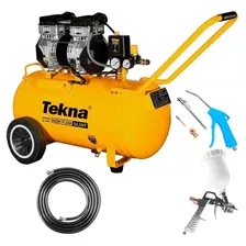 Compressor De Ar 2,5hp 50l 9,1pés Isento De Óleo Kit 5 Pçs