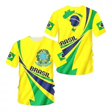 Camiseta Masculina Brasil Embrema Patriota Esportes Top