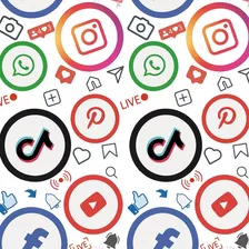 Papel Parede Adesivo Rede Sociais Instagram Facebook Youtube