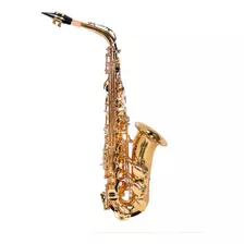 Saxofone Alto Em Mib Laqueado Dourado C/ Estojo Dominante