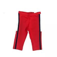 Calça Legging Vermelha C/ Detalhe Azul/branco Tommy Infantil