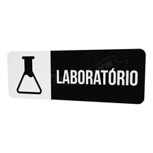 Placa Sinalização Preta Porta Laboratório Hospital