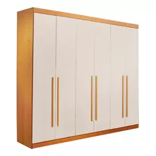 Guarda Roupa Casal 6 Portas 100% Mdf Cor Cinamomo Grafite