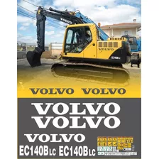 Adesivos Compatível Escavadeira Hidráulica Volvo Ec220d Cor Padrão