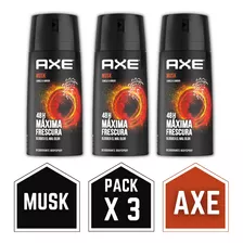 Desodorante Axe Fragancia Musk Sin Irritación Pack X3