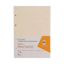  Refil Caderno Argolado 40fls Polen 80g 17x24 Pautado Cicero