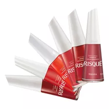 Kit 6 Esmaltes Risque Vermelhos Vivo Claros Atacado 