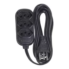 Extensão Elétrica 10 Metros Bivolt Preto Ou Branco 2p+t