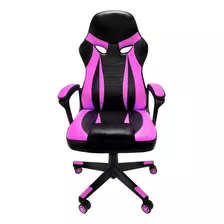 Silla De Escritorio Todatucasa Escorpion Gamer Ergonómica Negra Y Rosa Con Tapizado De Cuero Sintético