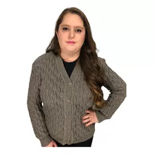 Blusa De Frio Casaco Cardigan Feminino Trico Lã Plus Size