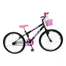 Bicicleta Aro 24 Mtb Feminina V-break Idade 9 A 14 Anos