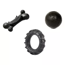 Kit Pet 3 Pçs Med/gde Porte Bola Lisa 75mm Pneu G Ossinho G 