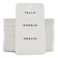 Etiqueta Perforada Para Ropa Talla Precio / Hang Tag