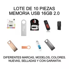 Lote De 10 Pzas De Memorias Usb 16 Gb 2.0