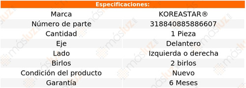 1- Base Amortiguador Delantera Matiz L4 1.0l 04/09 Koreastar Foto 2