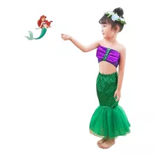 Pequena Sereia Ariel Fantasia Vestido Cauda Princesa Disney