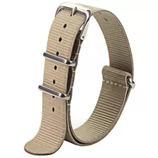 Pulseira 18mm, 20mm, 22mm, 24mm,26mm Nato Zulu Nylon Militar Cor Creme 20mm