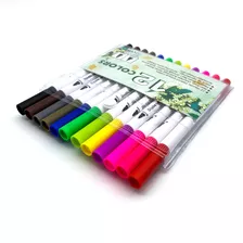 Kit Estojo 12 Canetas Lettering Pincel Brushpen