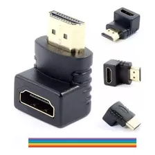 Kit 30 Uni Adaptador Hdmi Em L 90 Graus Curva Macho X Fêmea