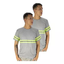 Kit 02 Camiseta Masculina Básica Malha Fria Pv Com Faixa