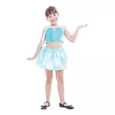 Vestido Da Frozen Elsa Infantil Cropped E Saia 2 A 12 Anos