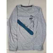 Camisa Gris Manga Larga Talla M