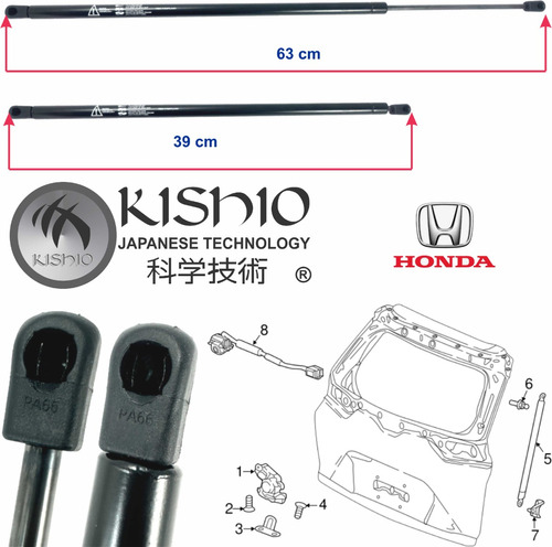 2 Amortiguadores De 5a Pta Honda Cr-v 2.4l 2012-2016 63 Cm Foto 4