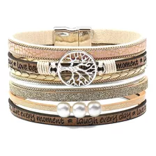 Pulsera Árbol De La Vida Pulsera De Cuero Para Mujer