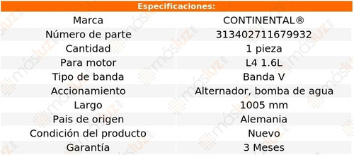 Banda 1005 Mm Acc Pulsar Nx L4 1.6l 85/86 Alt, B/agua Foto 3