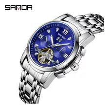 Relojes Sanda Chronograph Fashion Skeleton Para Hombre