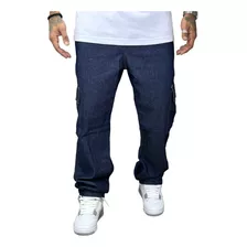 Calça Masculina Cargo Bolso Lateral Street/skatista Cordão