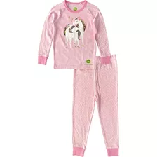 Conjunto De Pijamas De Niñas John Deere, Polka Dot Soft Pink