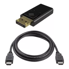 Adaptador Displayport A Hdmi 1080p + Cable Hdmi 1.5 Metros