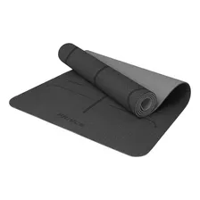 Mat Yoga Colchoneta Eco 8mm Doble Color Guías +bolso +correa Color Negro