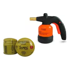 Soplete Con Piezo Prof 400p + 2 Cartucho Gas 190grs Yanes