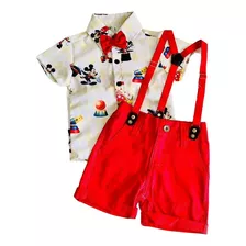 Conjunto Aniversário Menino Temático Mickey Circo Estampa 2