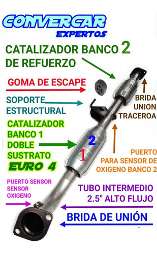 Catalizadores Toyota Hilux + Juntas +  Tornillera 2005-2021 Foto 2