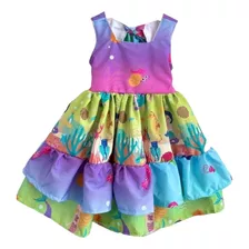Vestido Infantil Colorido Verão Rodado Menina Princesa