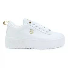 Tenis K-swiss Ks-665194b Con Plataforma Para Dama Blanco