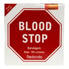 Curativo Redondo Blood Stop Bandagem Bege 500 Unidades 