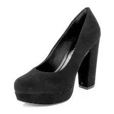 Sapato Scarpin Meia Pata Nobuck Preto 114578a