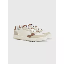 Zapatillas Cuero Suela Cupsole Hombre Tommy Hilfiger Beige